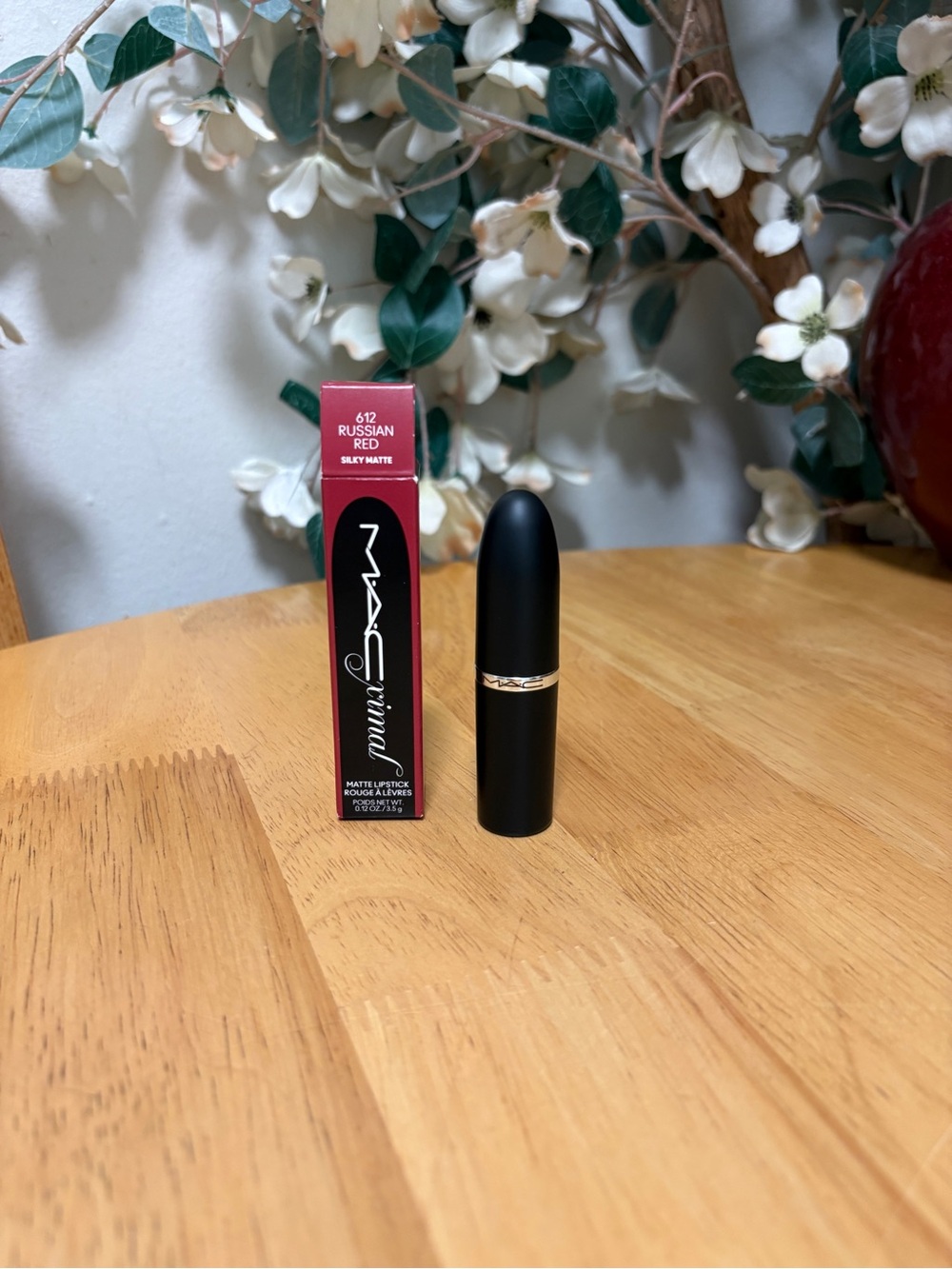 M•A•C XIMAL Matte Lipstick in 612 RUSSIAN RED, silky matte, full Sz 0.12oz, BNIB